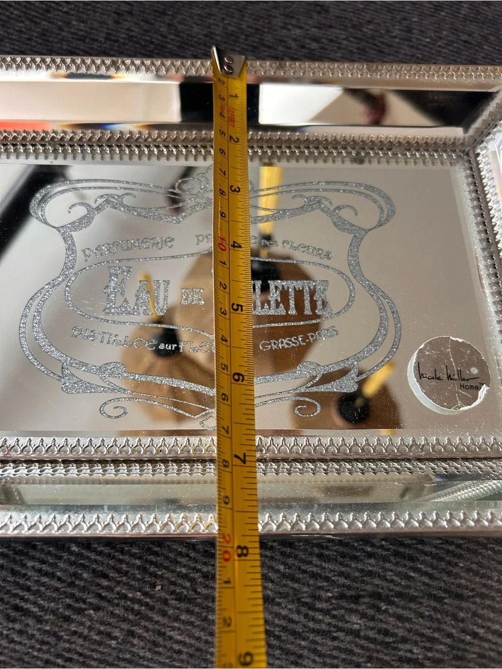 ANTHROPOLOGIE Nicole Miller Colab  French Apothecary Mirrored Tray #1015259